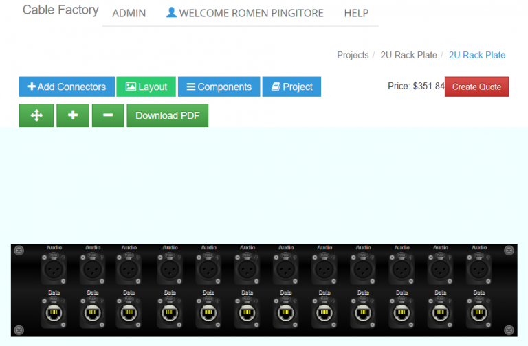Cable Factory's Online AV Panel Designer now provides realtime Dealer